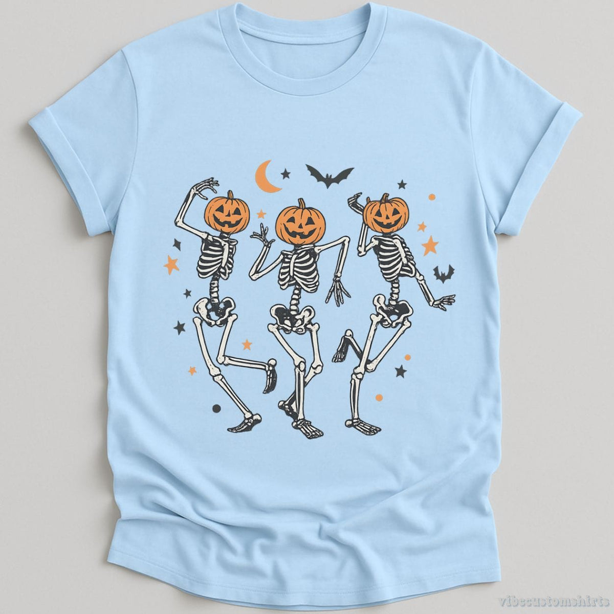 Dancing Skeleton Pumpkin Retro Halloween Shirt product image 3