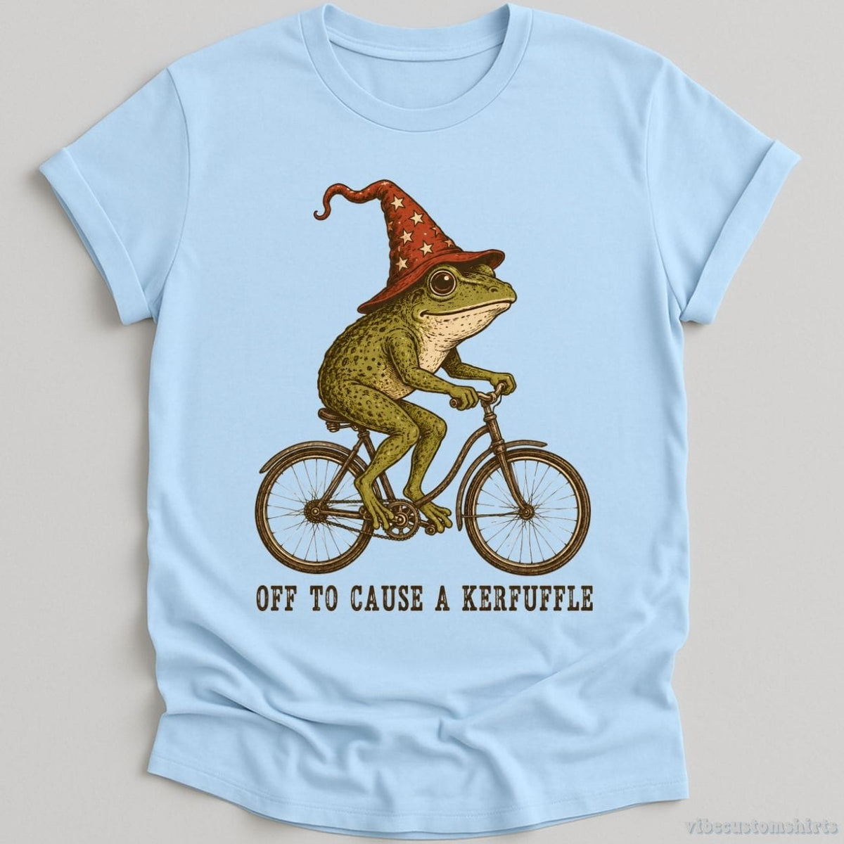 Off To Cause A Kerfuffle Frog Riding Bike Shirt product image 5