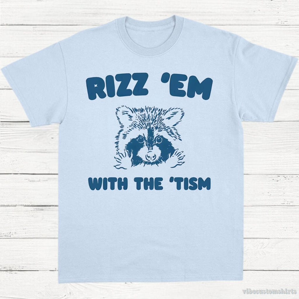 Rizz Em With The Tism Funny Raccoon T-Shirt product image 3