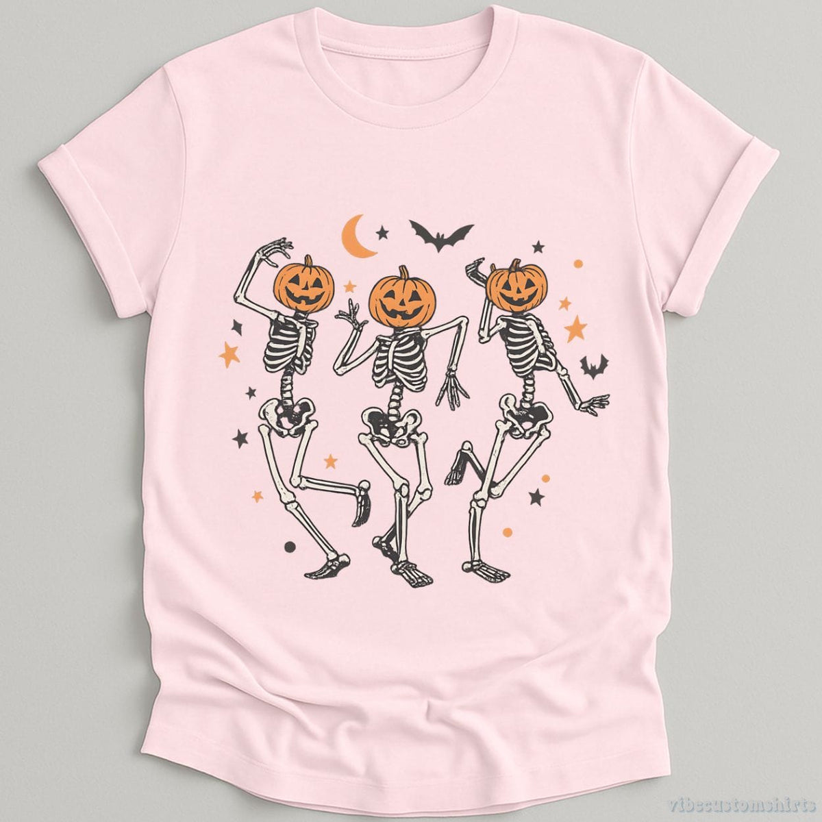 Dancing Skeleton Pumpkin Retro Halloween Shirt product image 6
