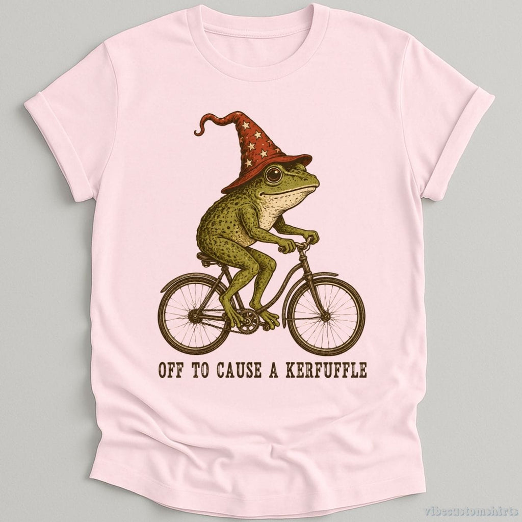 Off To Cause A Kerfuffle Frog Riding Bike Shirt product image 2
