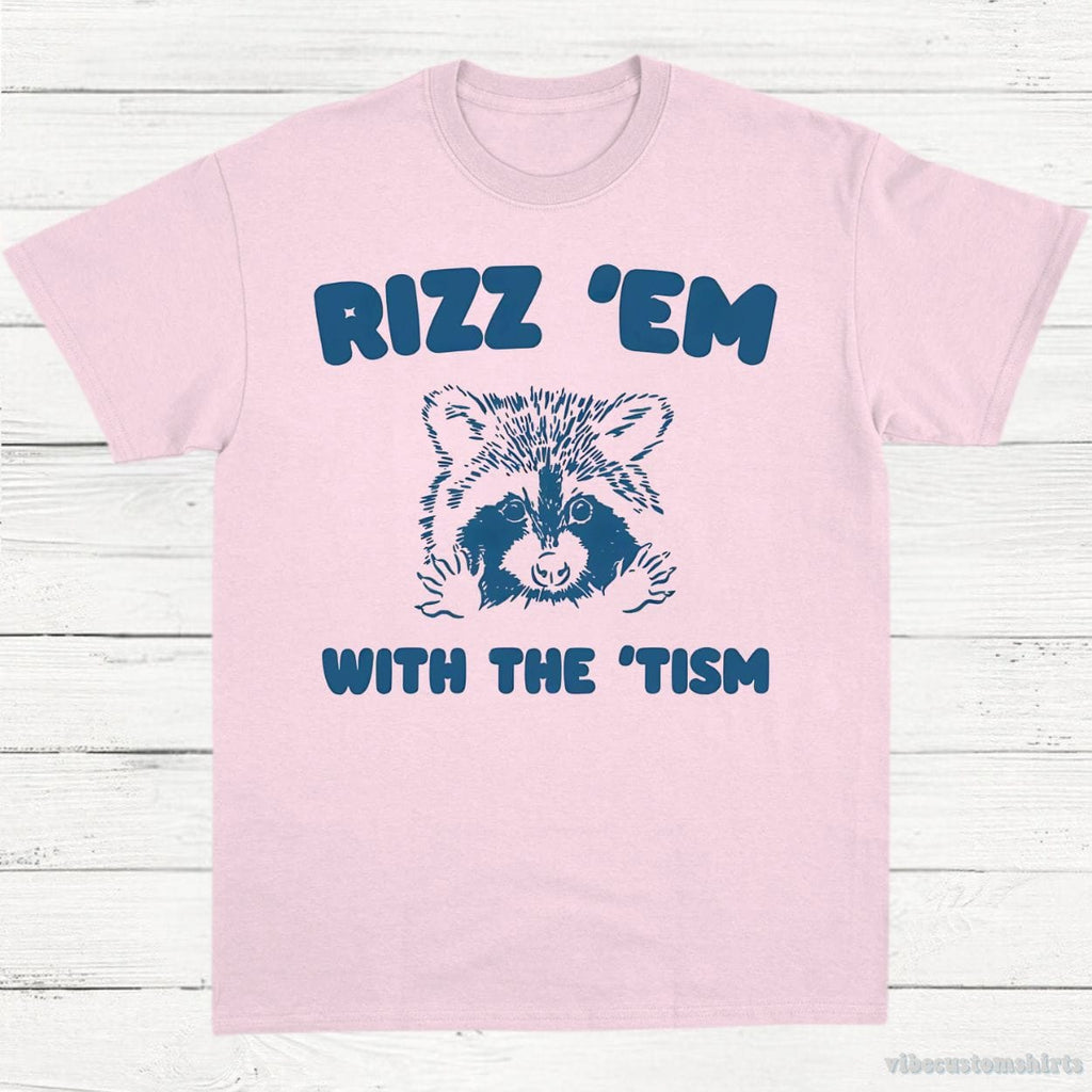 Rizz Em With The Tism Funny Raccoon T-Shirt product image 4