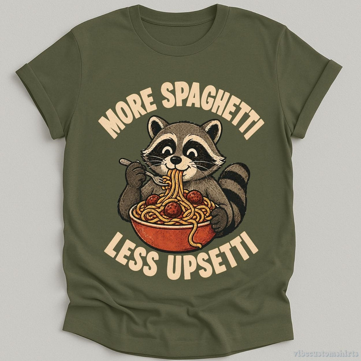 More Spaghetti Less Upsetti Funny Raccoon Shirt product image 5