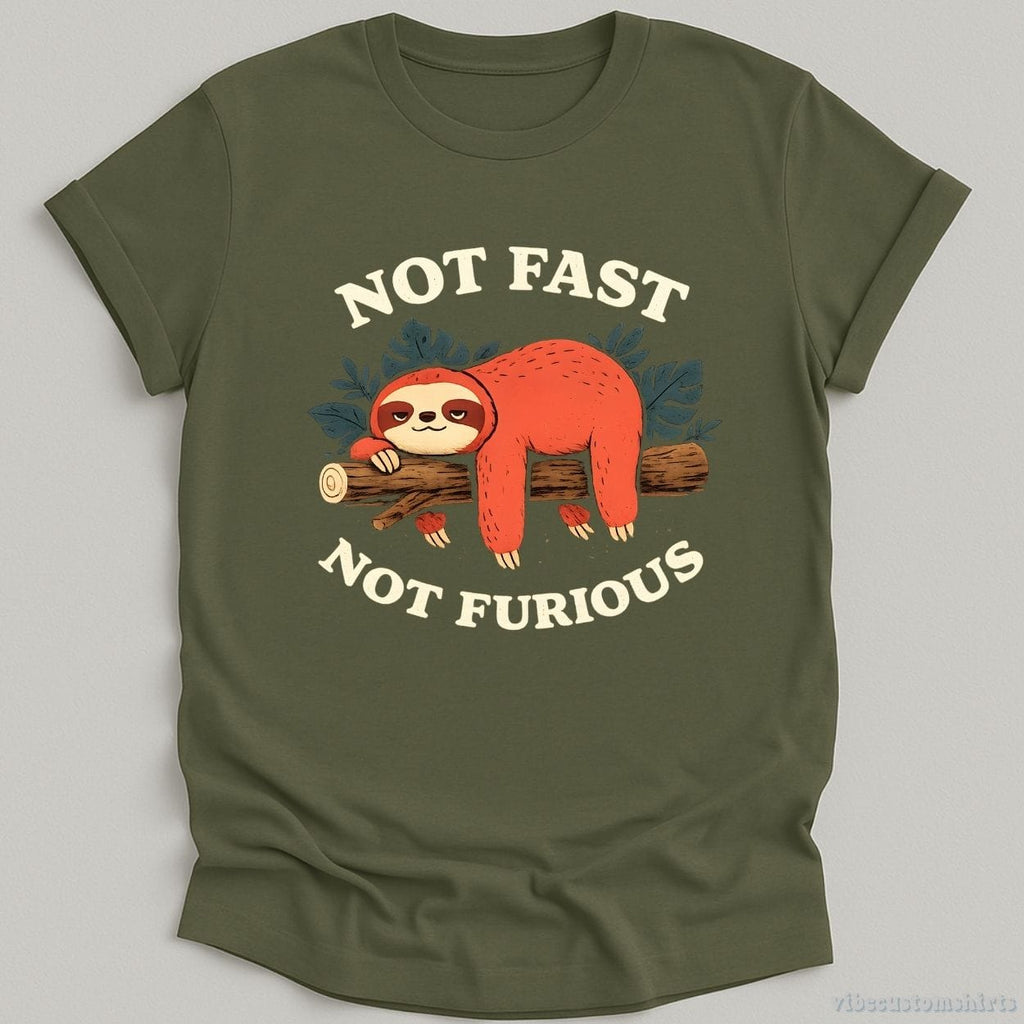 Not Fast Furious Sarcastic Sloth Shirt product image 6