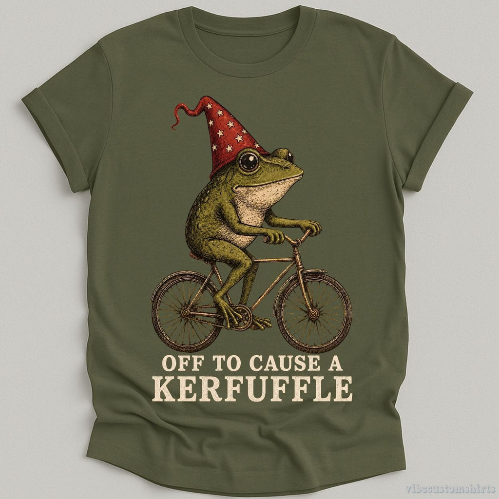 Off To Cause A Kerfuffle Vintage Frog on a Bicycle Shirt product image 1