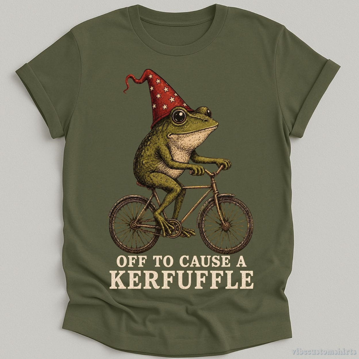 Off To Cause A Kerfuffle Vintage Frog on a Bicycle Shirt product image 1