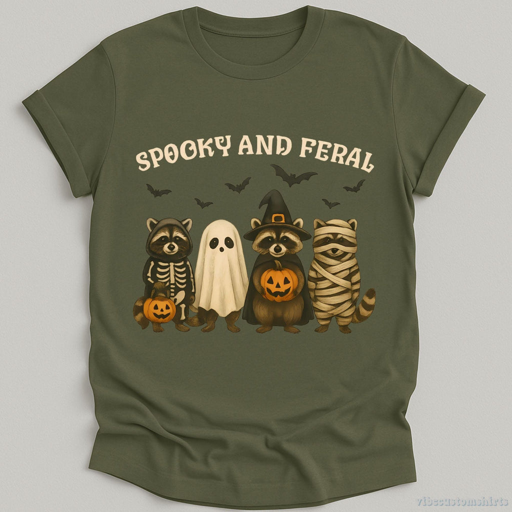 Spooky and Feral Raccoon Halloween Shirt product image 4