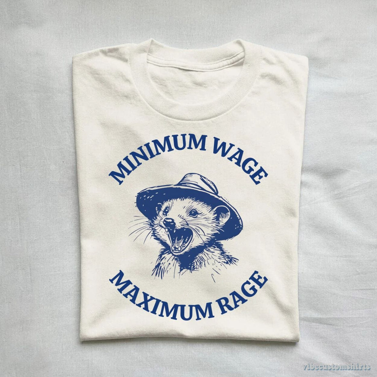 Minimum Wage Maximum Rage Vintage Opossum Shirt product image 1