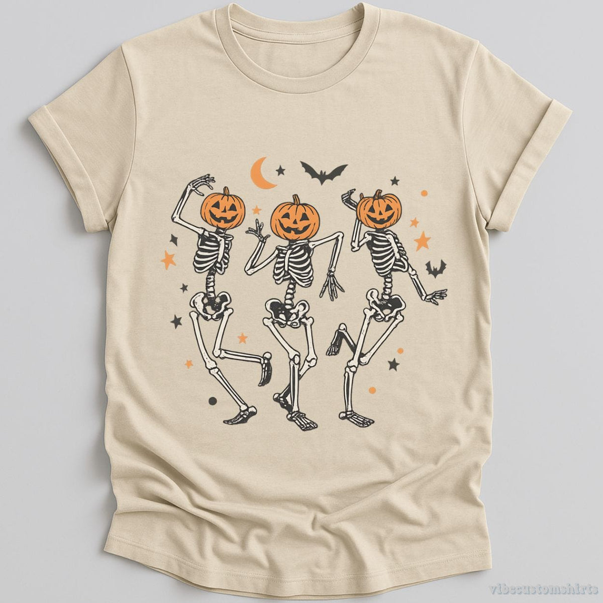 Dancing Skeleton Pumpkin Retro Halloween Shirt product image 1