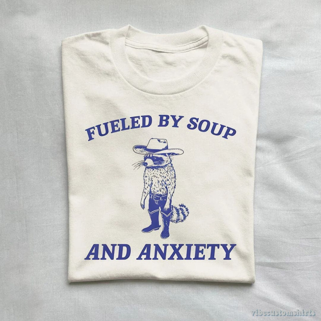 Fueled By Soup and Anxiety Cowboy Trash Panda Shirt product image 2