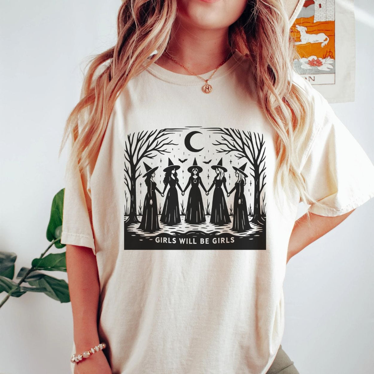 Girls Will Be Funny Witch Vintage Halloween Shirt product image 1
