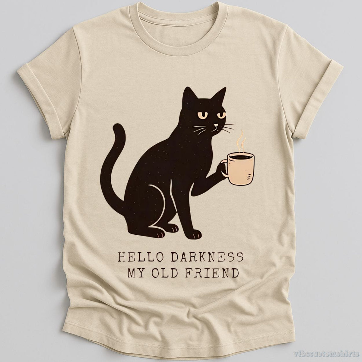 Hello Darkness My Old Friend Black Cat Coffee Halloween product image 1