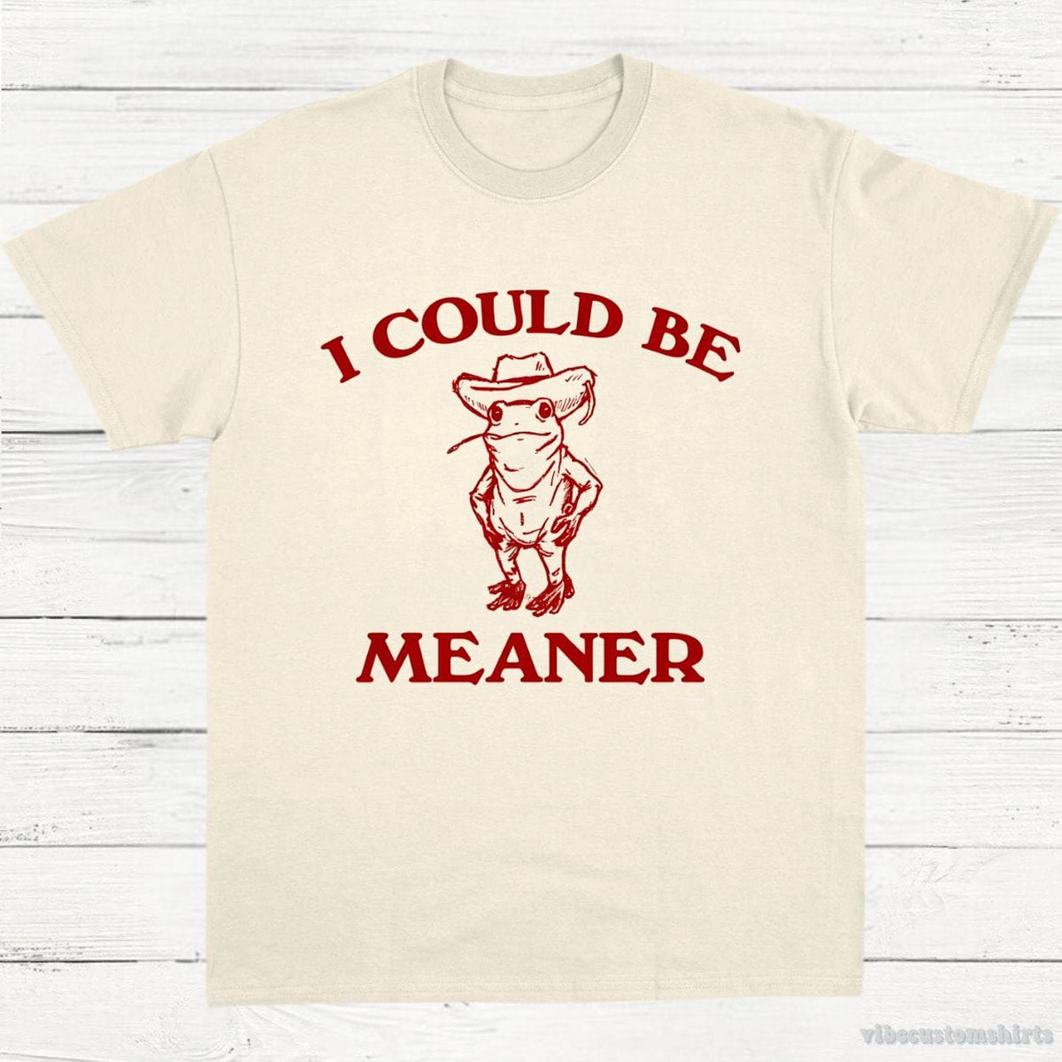 I Could Be Meaner Cowboy Frog Shirt product image 2