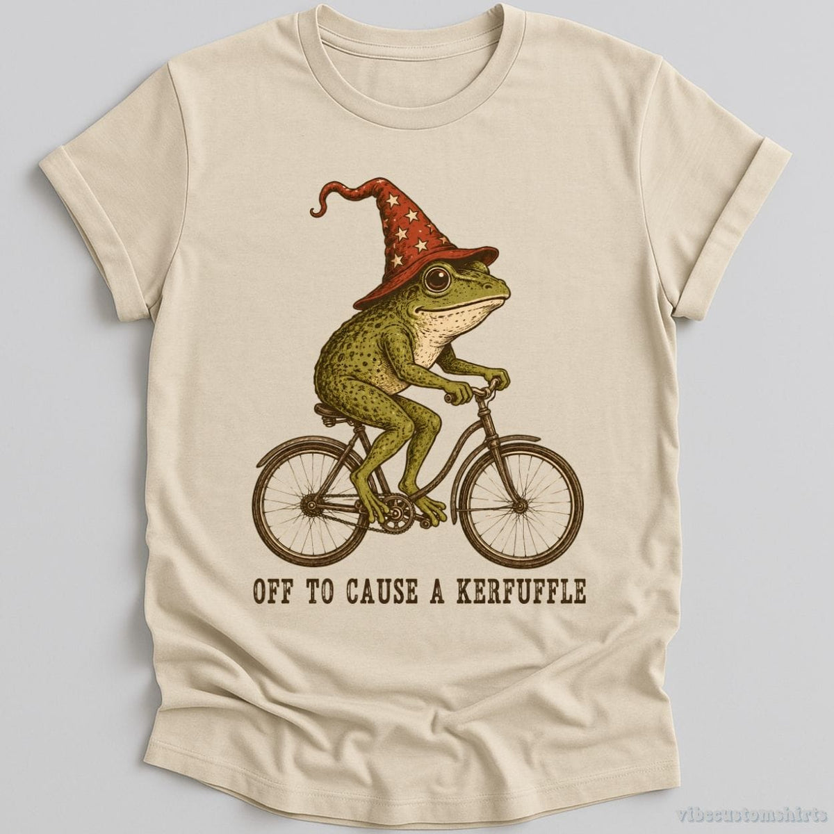 Off To Cause A Kerfuffle Frog Riding Bike Shirt product image 1