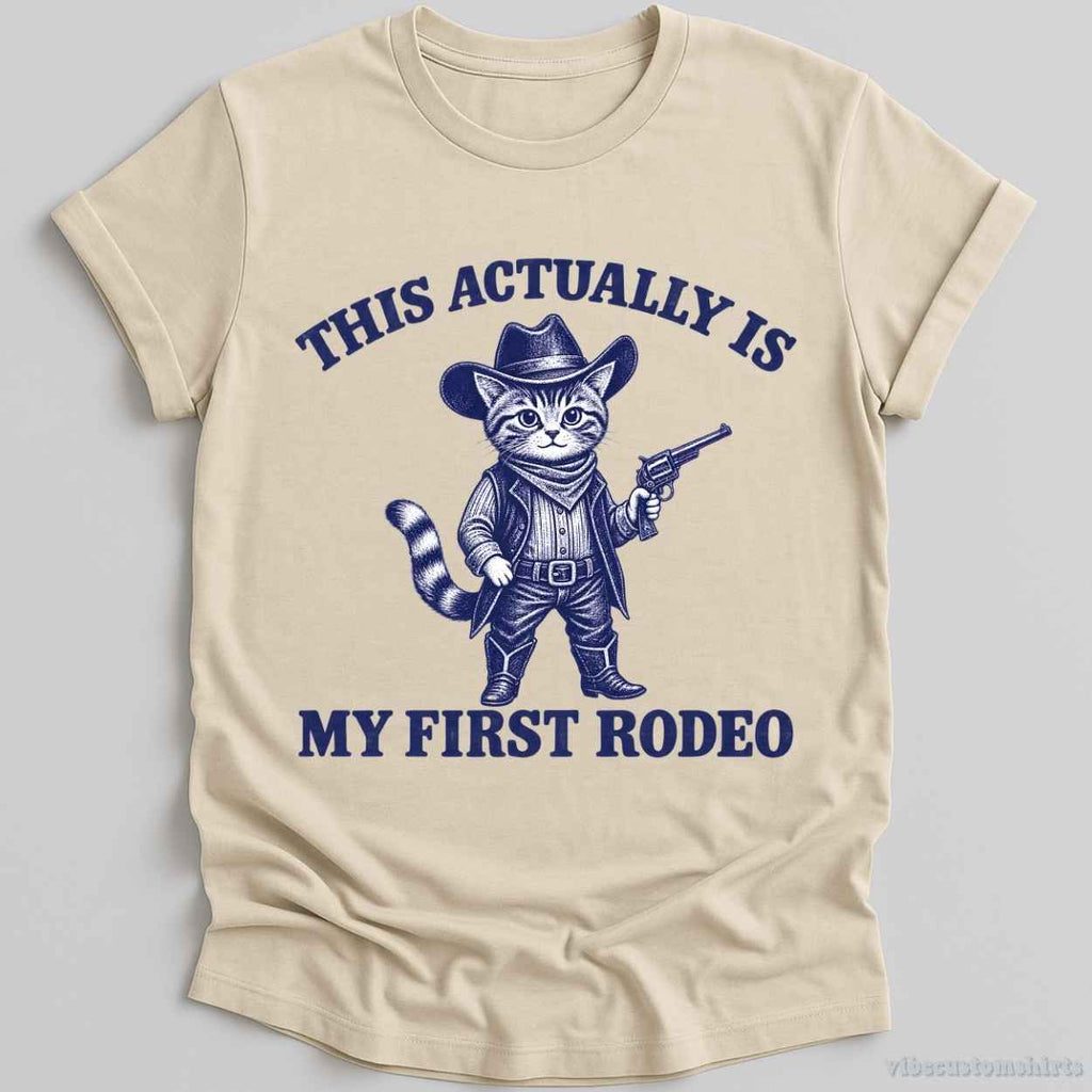 This Actually Is My First Rodeo Cowboy Cat Shirt product image 4