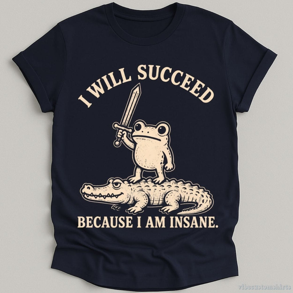 I Will Succeed Because I am Insane Frog and Crocodile Shirt product image 4