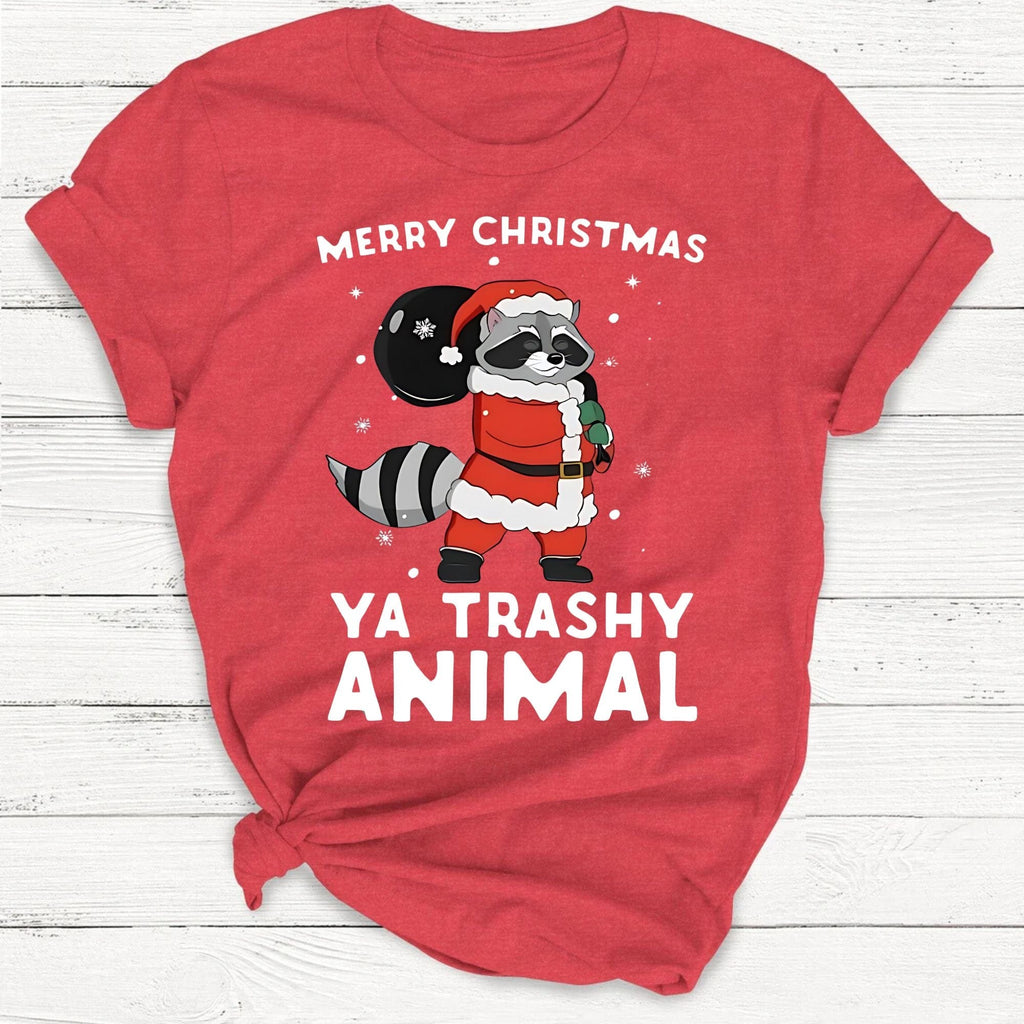 Merry Christmas Ya Trashy Animal Santa Raccoon Shirt product image 3
