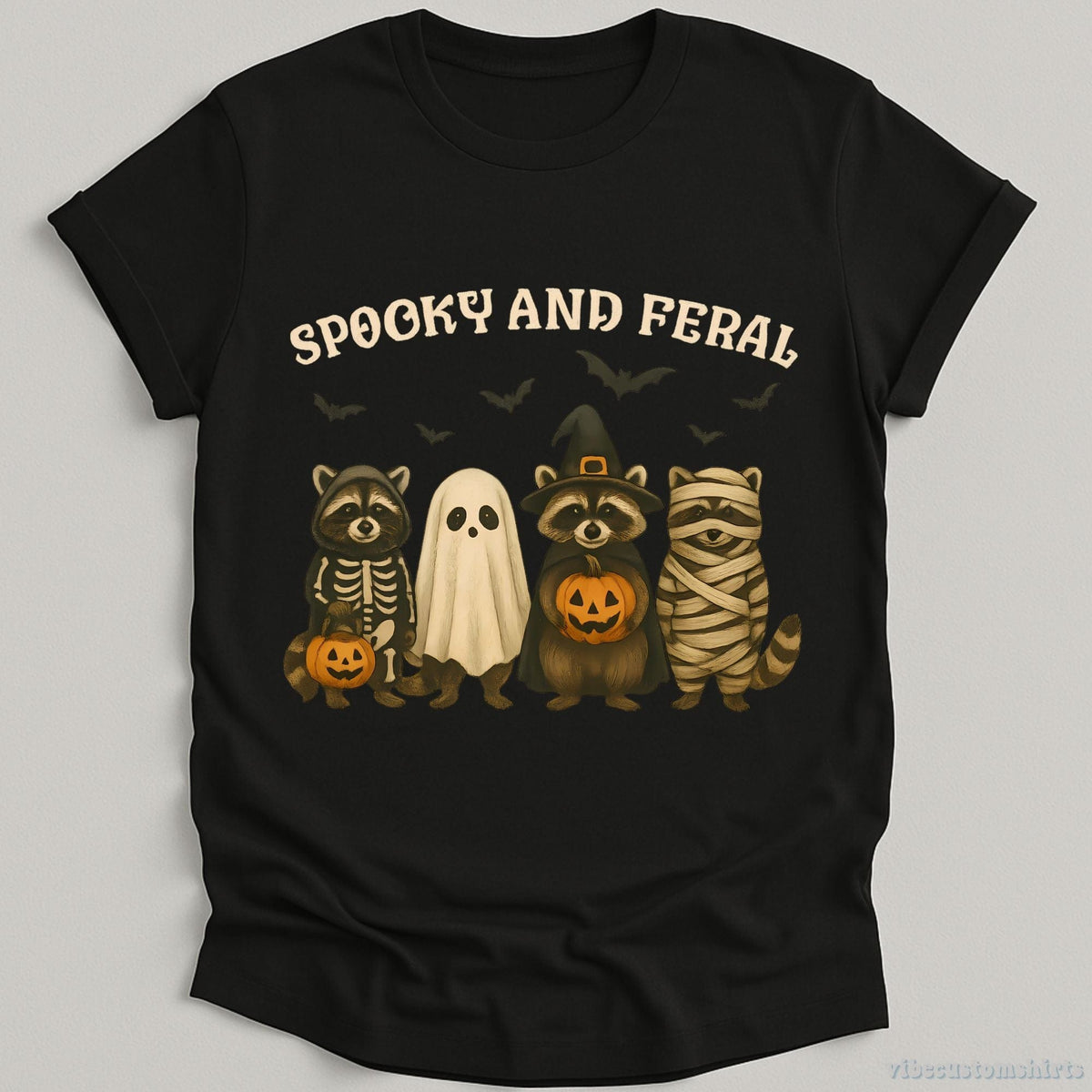 Spooky and Feral Raccoon Halloween Shirt product image 3