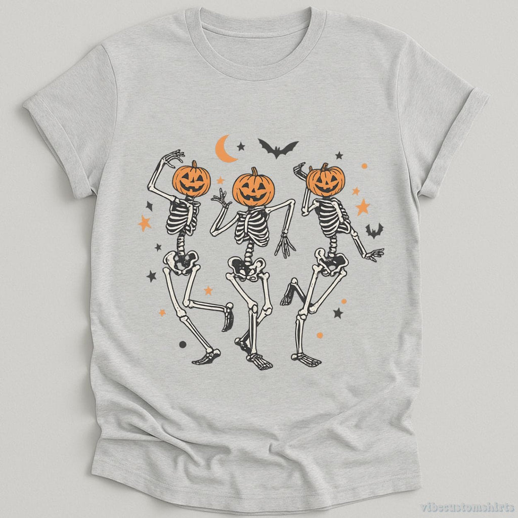 Dancing Skeleton Pumpkin Retro Halloween Shirt product image 4