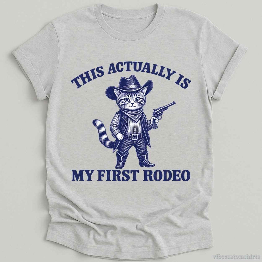 This Actually Is My First Rodeo Cowboy Cat Shirt product image 2