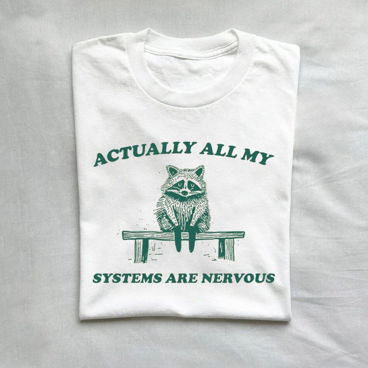 Actually All My Systems Are Nervous Raccoon T-Shirt product image 2