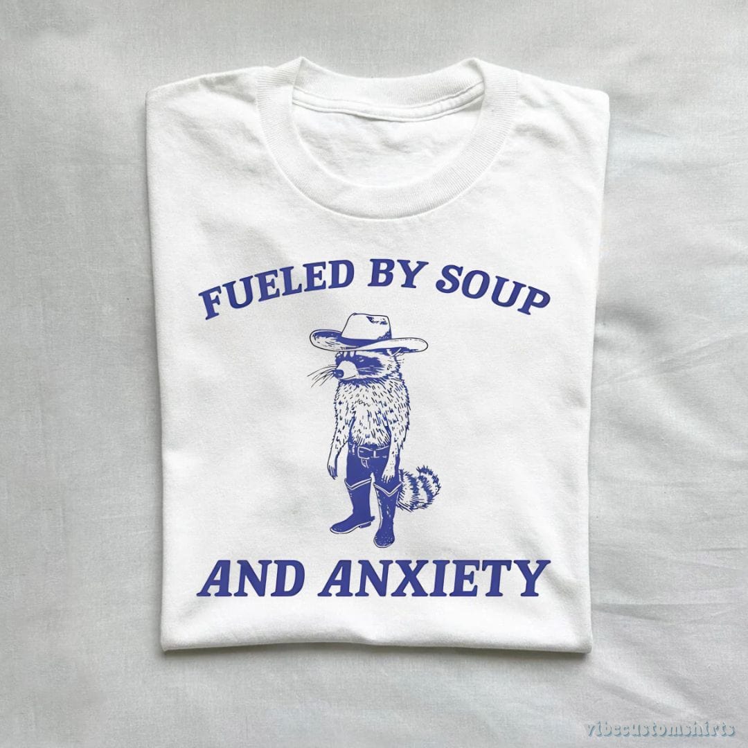 Fueled By Soup and Anxiety Cowboy Trash Panda Shirt product image 4