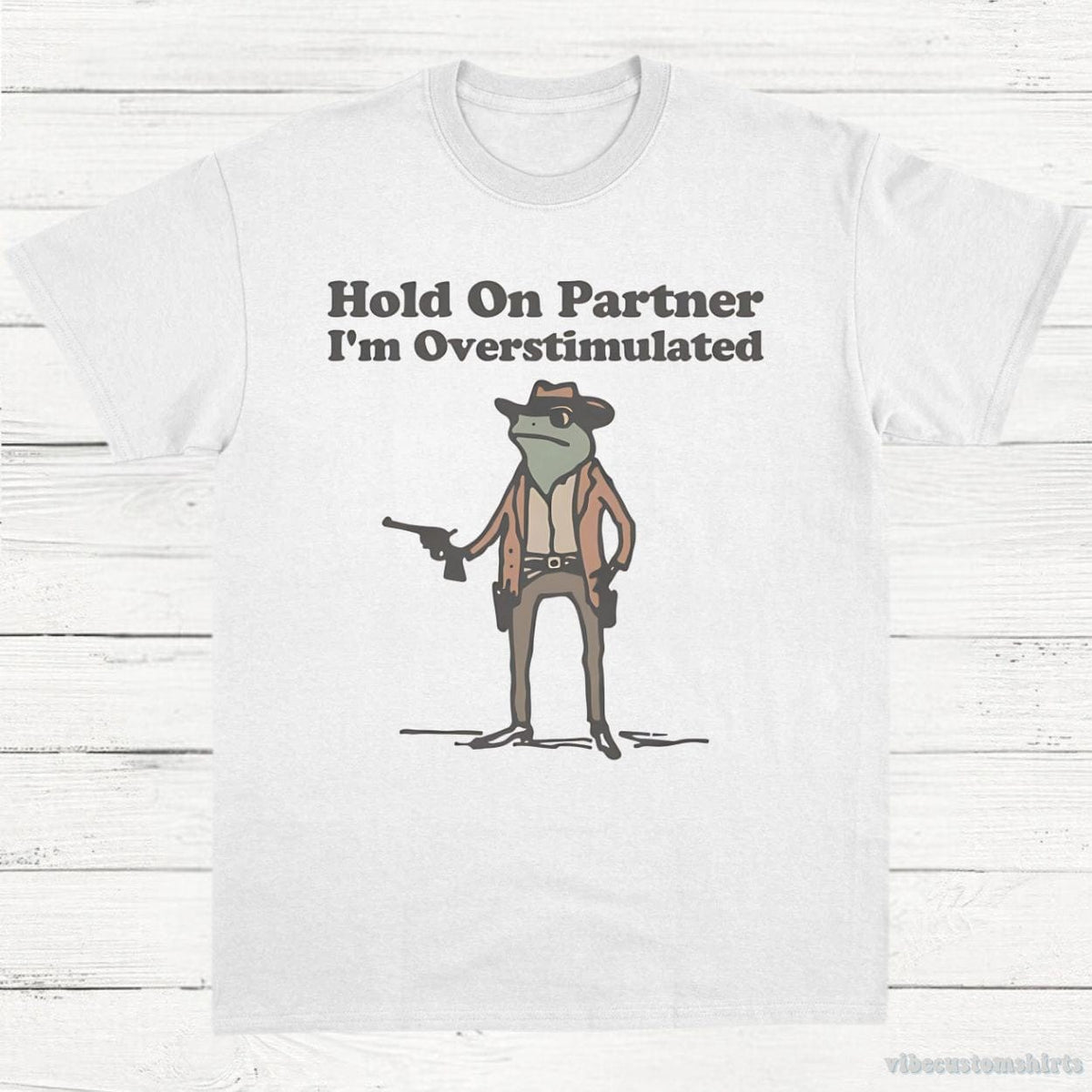 Hold On Partner I'm Overstimulated Western Frog Shirt product image 3