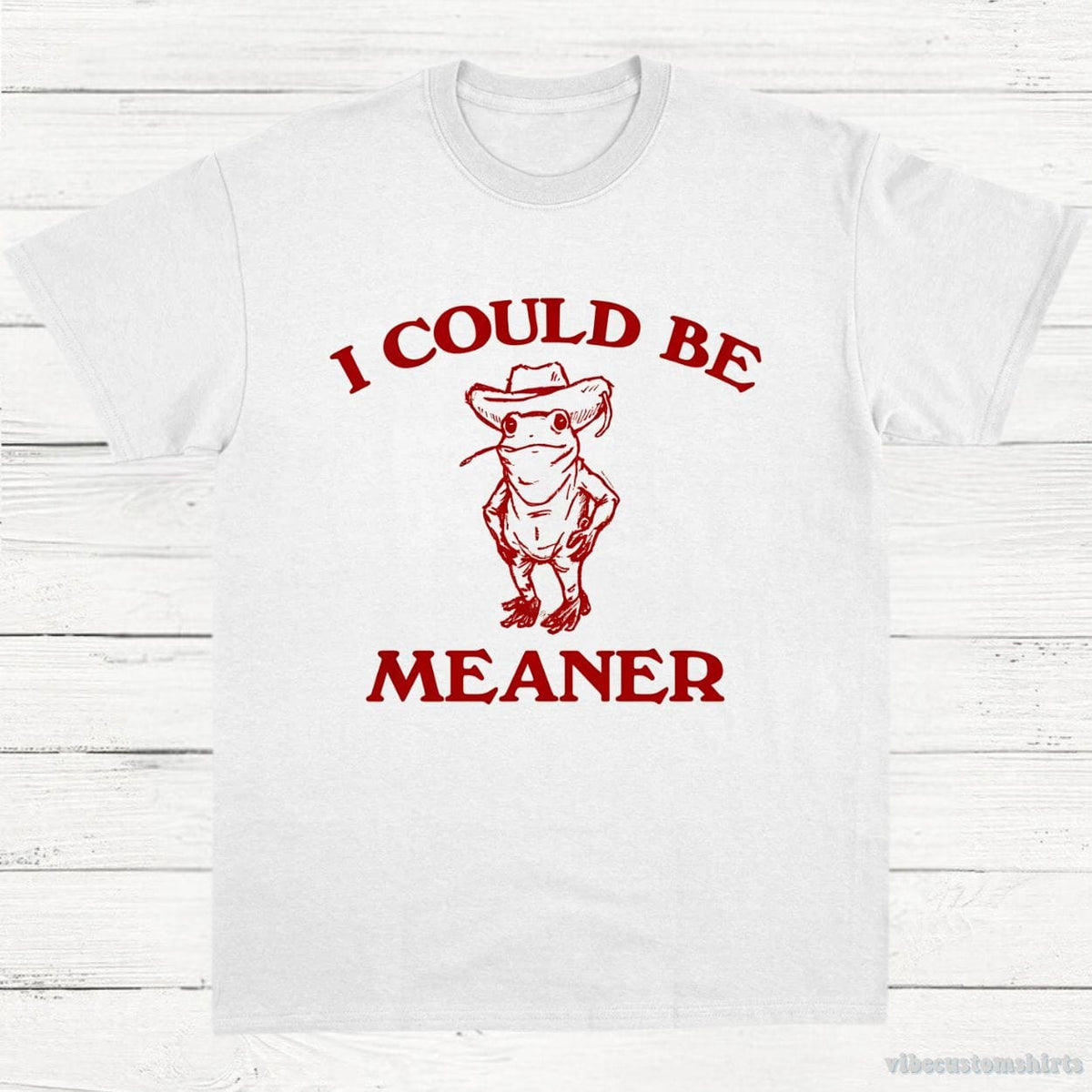 I Could Be Meaner Cowboy Frog Shirt product image 3