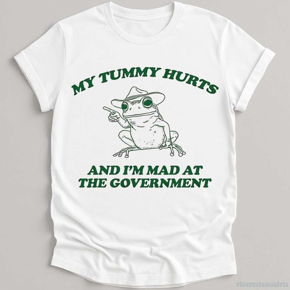 My Tummy Hurts And I'm Mad At The Government Frog Shirt product image 4