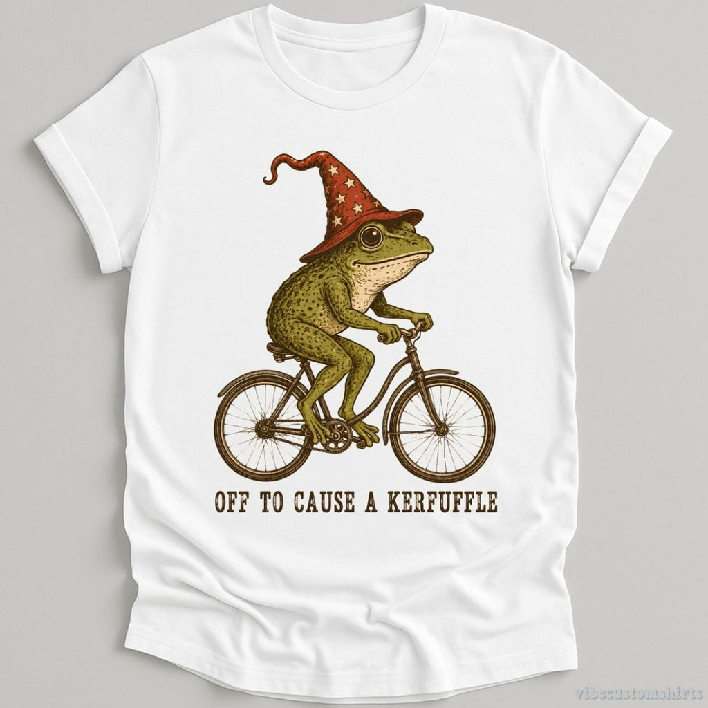 Off To Cause A Kerfuffle Frog Riding Bike Shirt product image 3