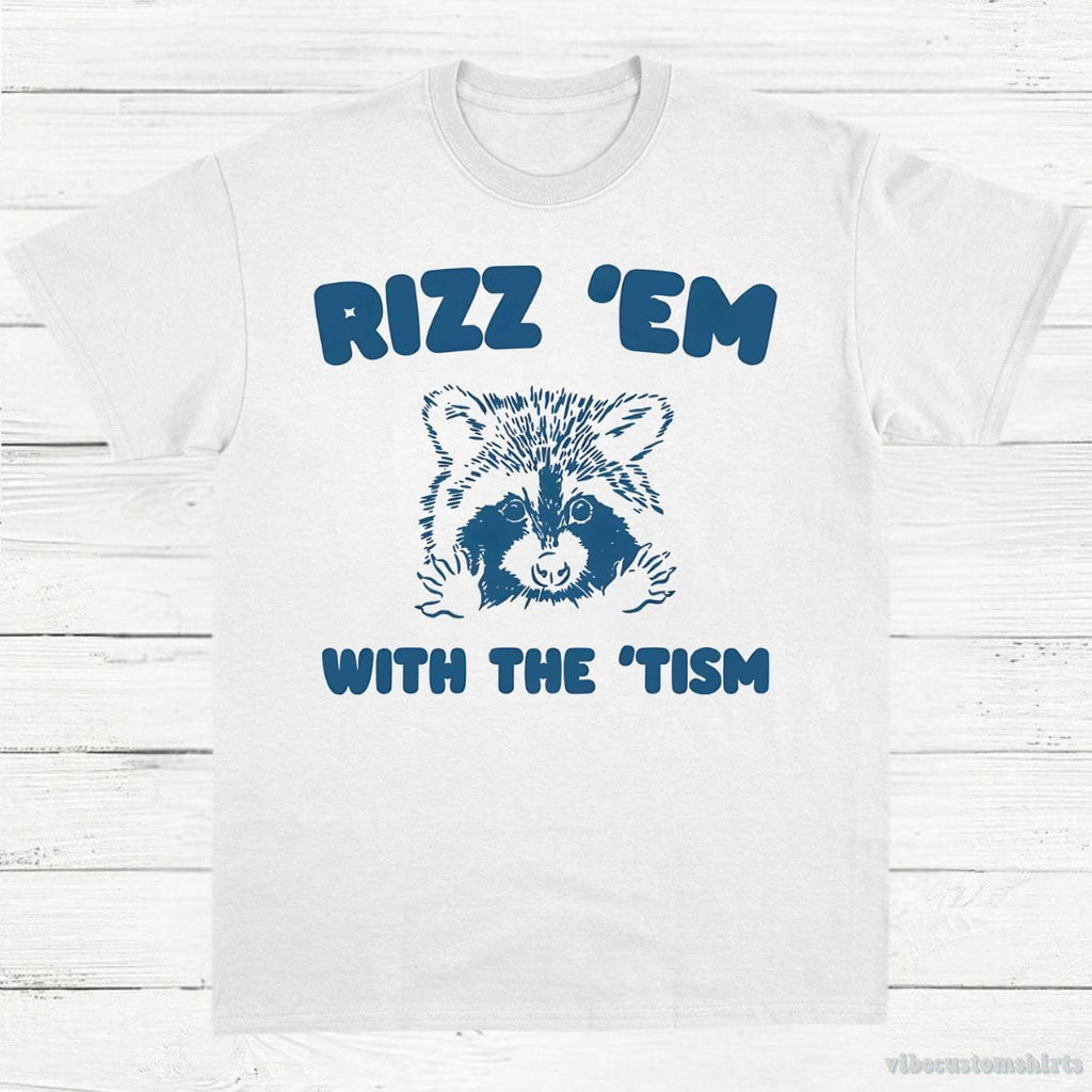 Rizz Em With The Tism Funny Raccoon T-Shirt product image 2