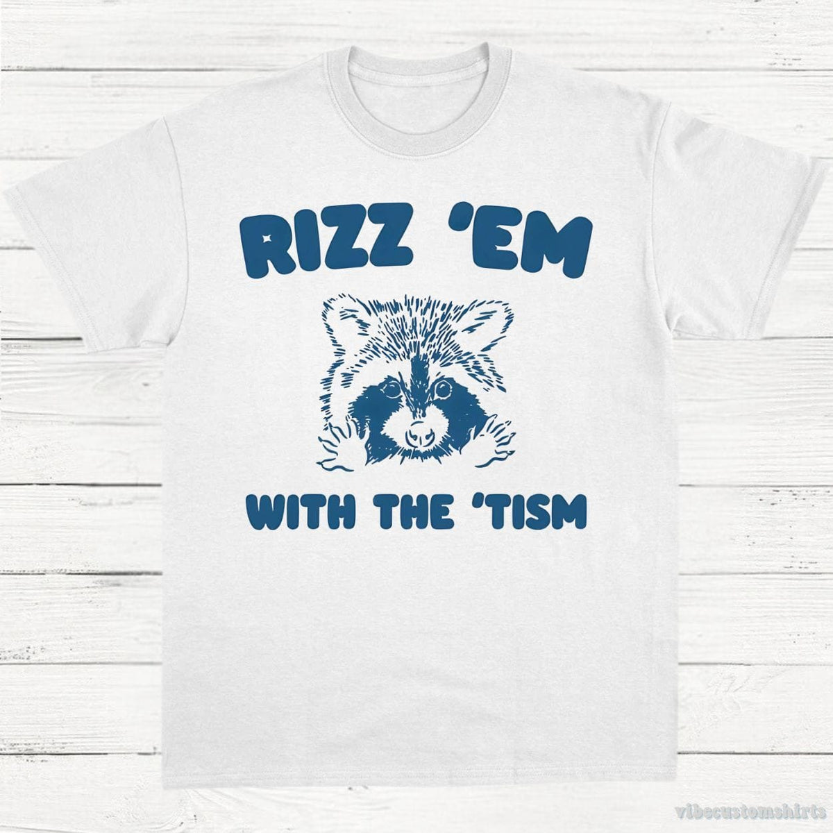Rizz Em With The Tism Funny Raccoon T-Shirt product image 2