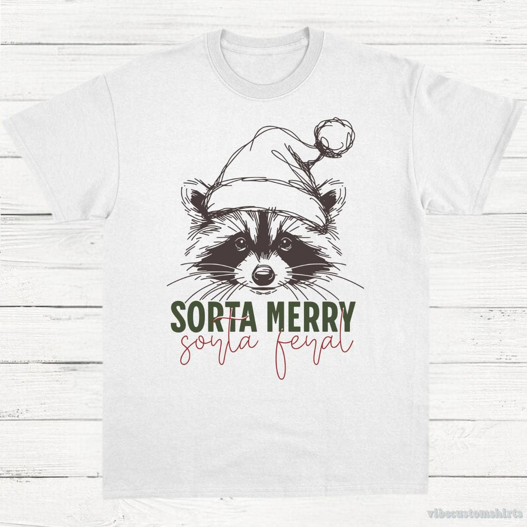 Sorta Merry Feral Raccoon Christmas Shirt product image 2