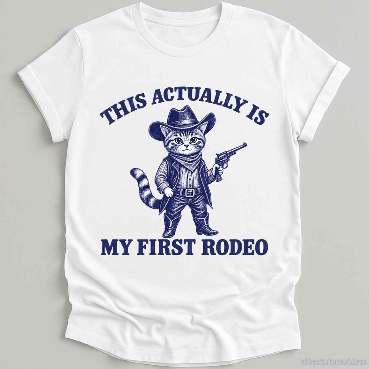 This Actually Is My First Rodeo Cowboy Cat Shirt product image 1