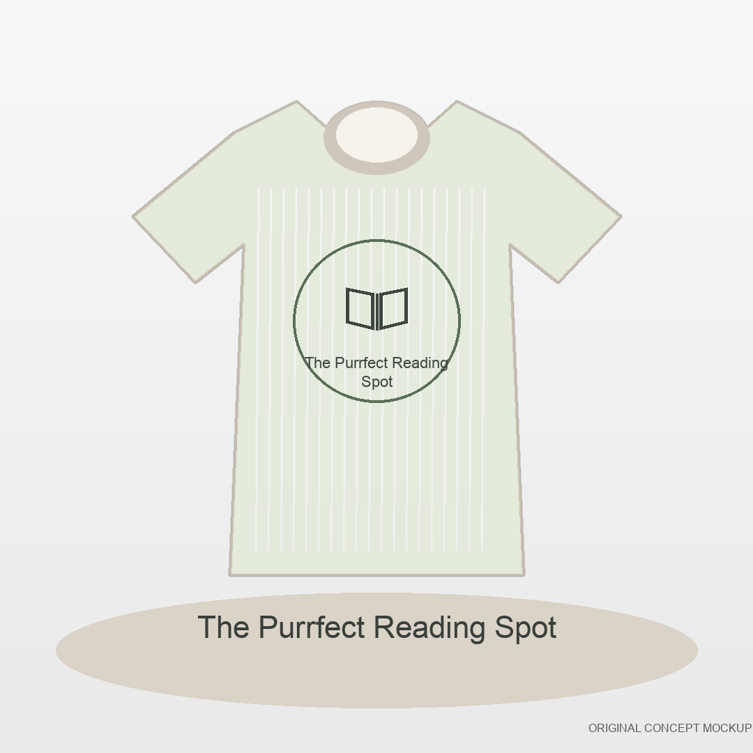 Paws and Pages original POD T-shirt artwork